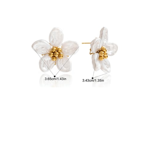 Delicate Pearl Petal Stud Earrings-Earrings-Krush Kandy, Women's Online Fashion Boutique Located in Phoenix, Arizona (Scottsdale Area)