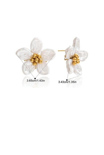 Delicate Pearl Petal Stud Earrings-Earrings-Krush Kandy, Women's Online Fashion Boutique Located in Phoenix, Arizona (Scottsdale Area)