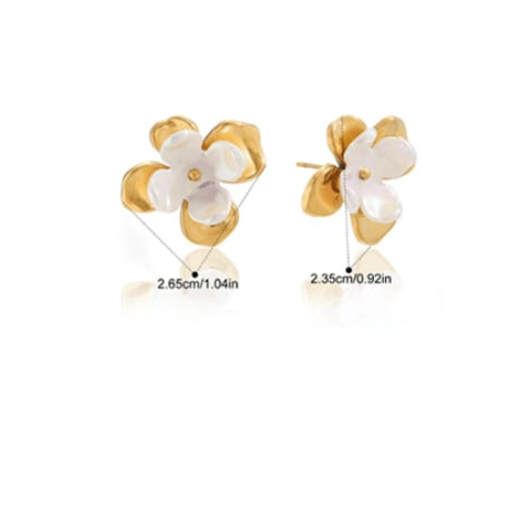 Delicate Pearl Petal Stud Earrings-Earrings-Krush Kandy, Women's Online Fashion Boutique Located in Phoenix, Arizona (Scottsdale Area)