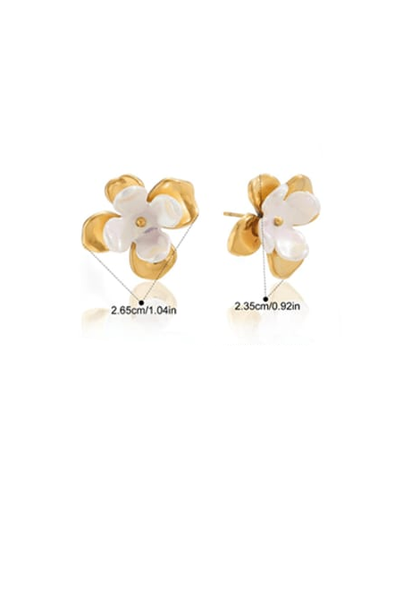 Delicate Pearl Petal Stud Earrings-Earrings-Krush Kandy, Women's Online Fashion Boutique Located in Phoenix, Arizona (Scottsdale Area)