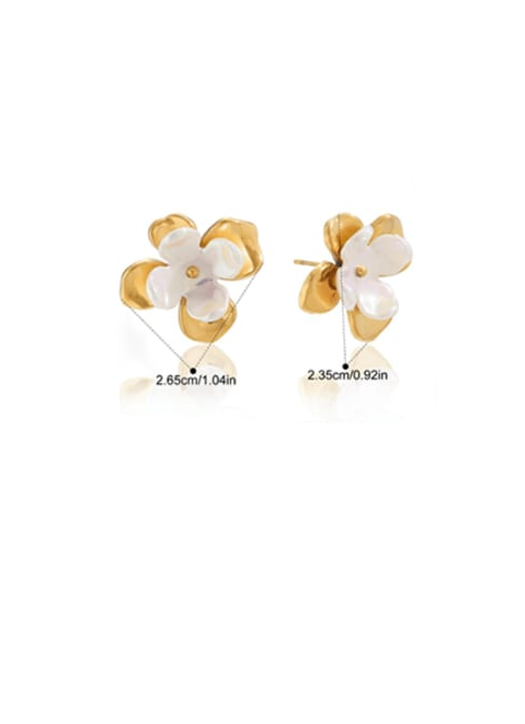 Delicate Pearl Petal Stud Earrings-Earrings-Krush Kandy, Women's Online Fashion Boutique Located in Phoenix, Arizona (Scottsdale Area)