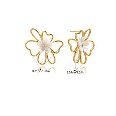 Delicate Pearl Petal Stud Earrings-Earrings-Krush Kandy, Women's Online Fashion Boutique Located in Phoenix, Arizona (Scottsdale Area)