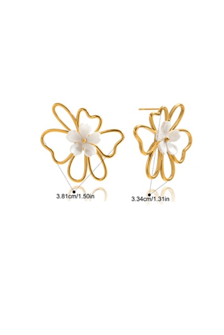 Delicate Pearl Petal Stud Earrings-Earrings-Krush Kandy, Women's Online Fashion Boutique Located in Phoenix, Arizona (Scottsdale Area)