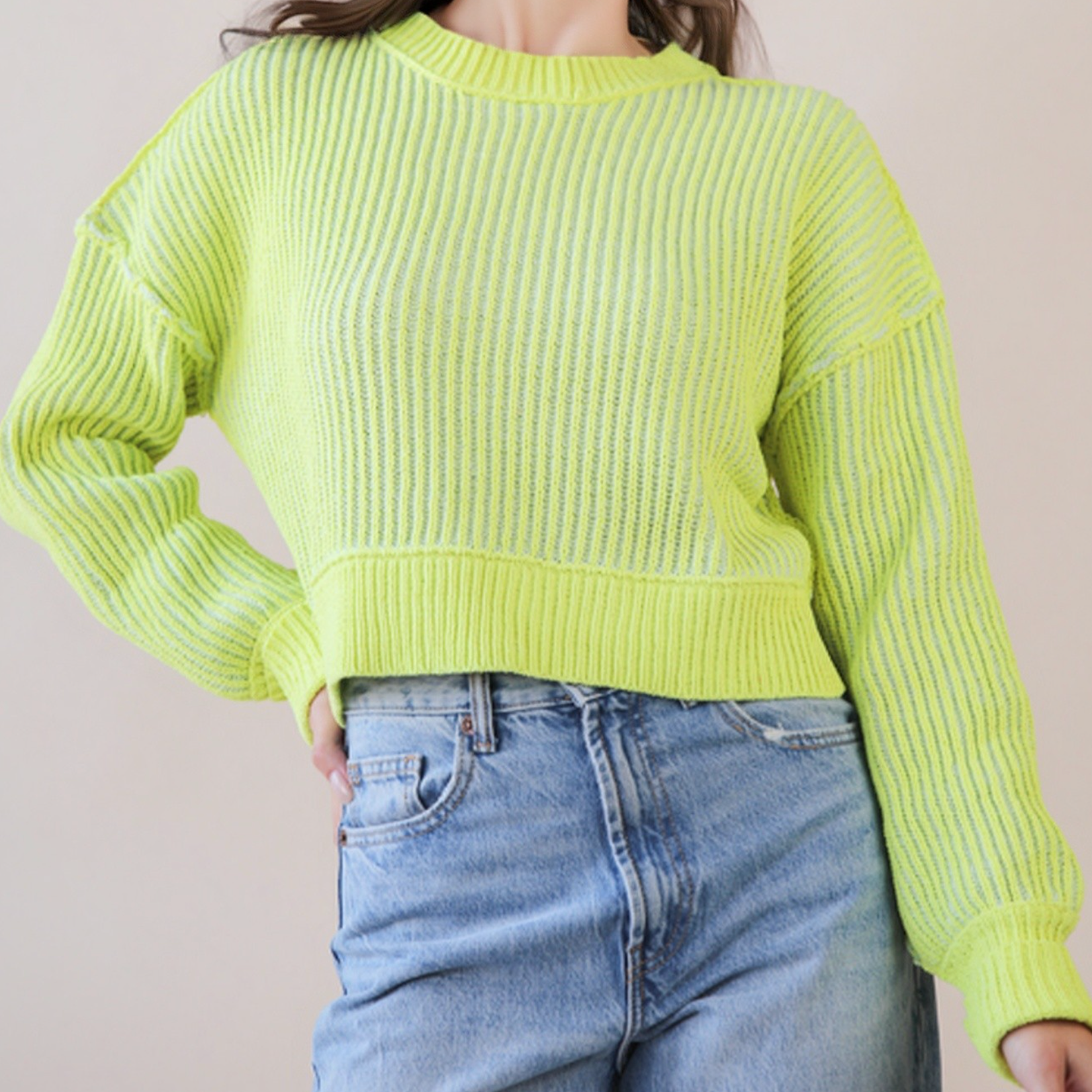 Two-Toned Striped Casual Sweater Top-Long Sleeve Tops-Krush Kandy, Women's Online Fashion Boutique Located in Phoenix, Arizona (Scottsdale Area)