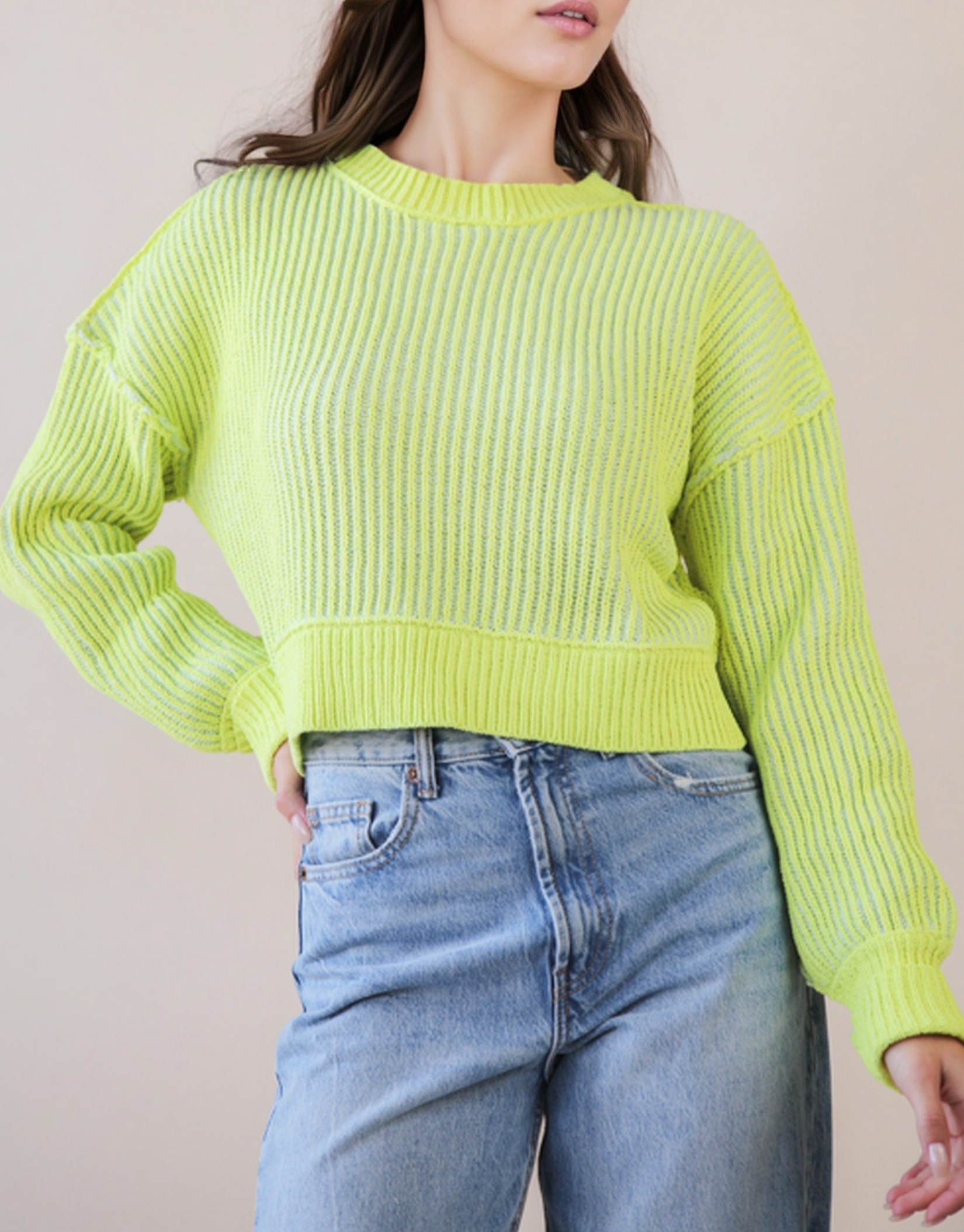 Two-Toned Striped Casual Sweater Top-Long Sleeve Tops-Krush Kandy, Women's Online Fashion Boutique Located in Phoenix, Arizona (Scottsdale Area)