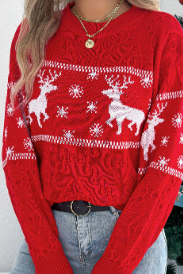 Christmas Magic Reindeer Sweater-Sweaters-Krush Kandy, Women's Online Fashion Boutique Located in Phoenix, Arizona (Scottsdale Area)