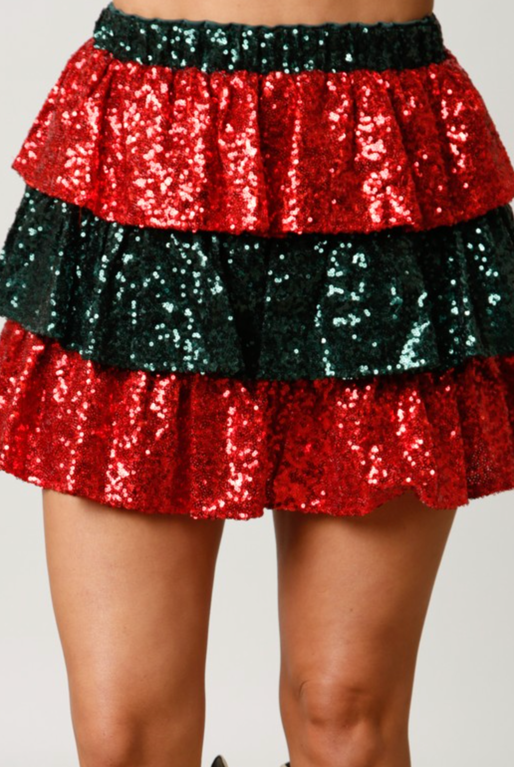 Color Block Sequin Tiered Skirt-Skirts-Krush Kandy, Women's Online Fashion Boutique Located in Phoenix, Arizona (Scottsdale Area)