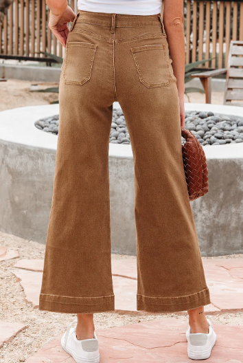 Cropped High Rise Wide Leg Jeans-Jeans-Krush Kandy, Women's Online Fashion Boutique Located in Phoenix, Arizona (Scottsdale Area)
