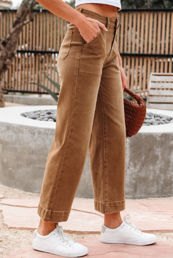 Cropped High Rise Wide Leg Jeans-Jeans-Krush Kandy, Women's Online Fashion Boutique Located in Phoenix, Arizona (Scottsdale Area)
