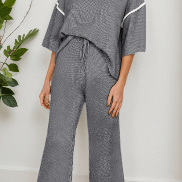 LUXE Contrast Trim 2pc Set-2 Piece Outfit Sets-Krush Kandy, Women's Online Fashion Boutique Located in Phoenix, Arizona (Scottsdale Area)