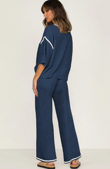 LUXE Contrast Trim 2pc Set-2 Piece Outfit Sets-Krush Kandy, Women's Online Fashion Boutique Located in Phoenix, Arizona (Scottsdale Area)