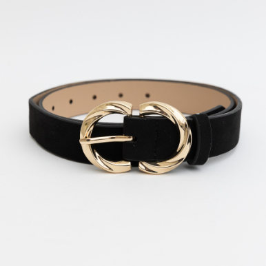 Double C Buckle Suede Belt