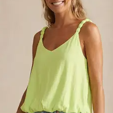 Bubble Hem Strap Accent Tank Top