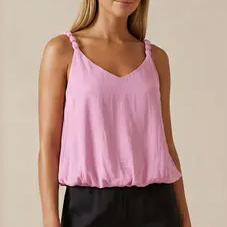 Bubble Hem Strap Accent Tank Top