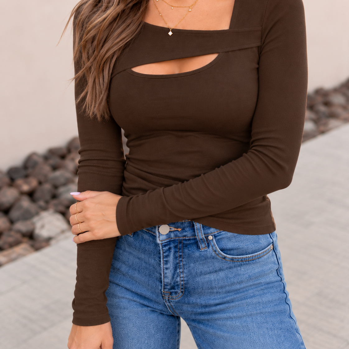 Silhouette Slip Long Sleeve Top