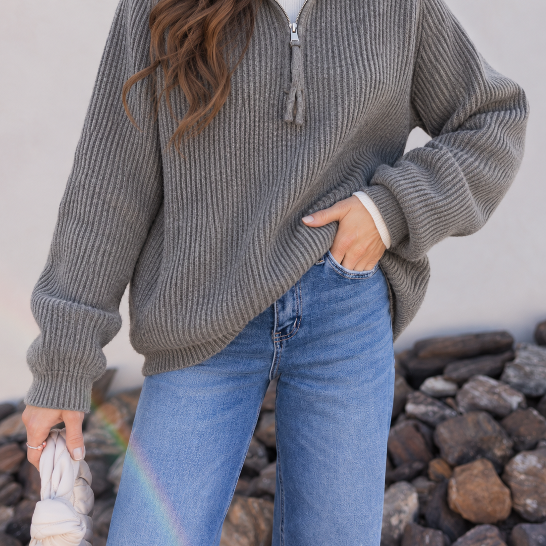 Sloane Haven Zip Neck Pullover Sweater