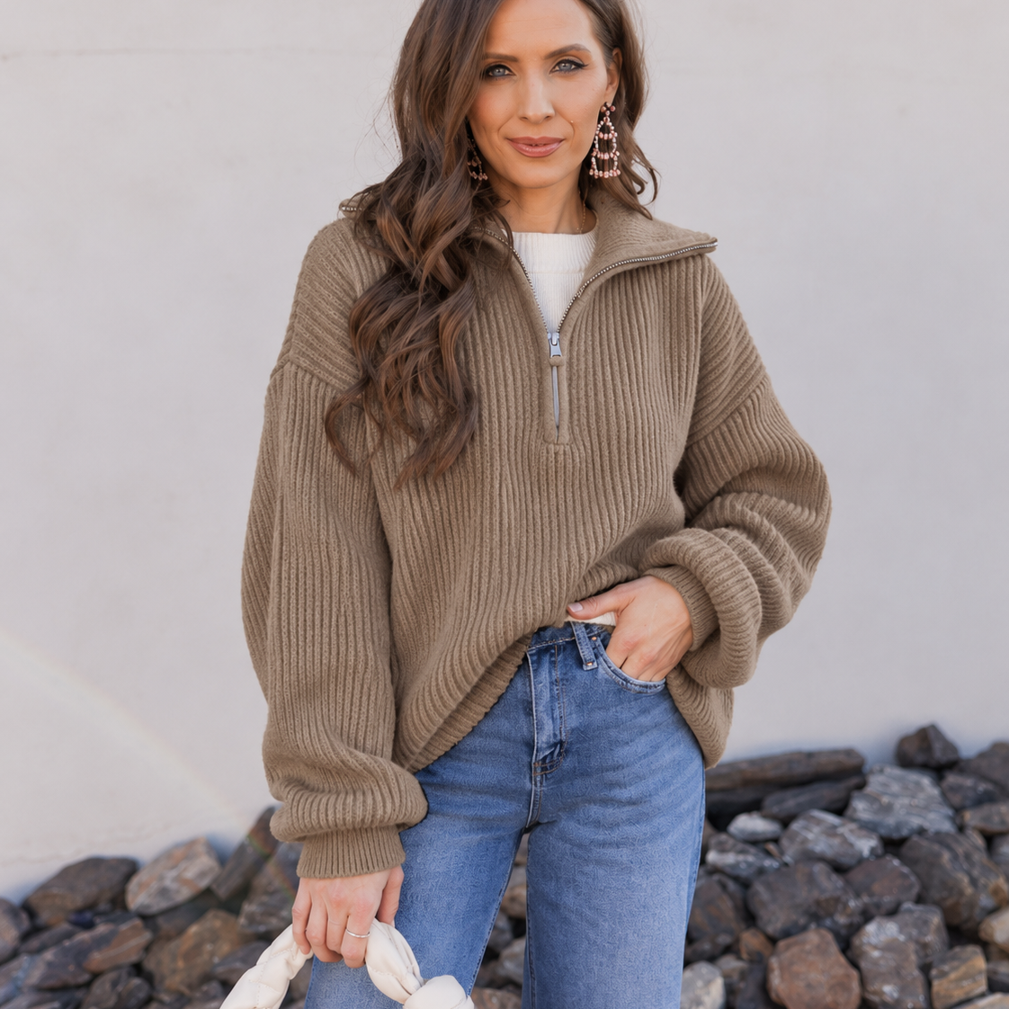 Sloane Haven Zip Neck Pullover Sweater