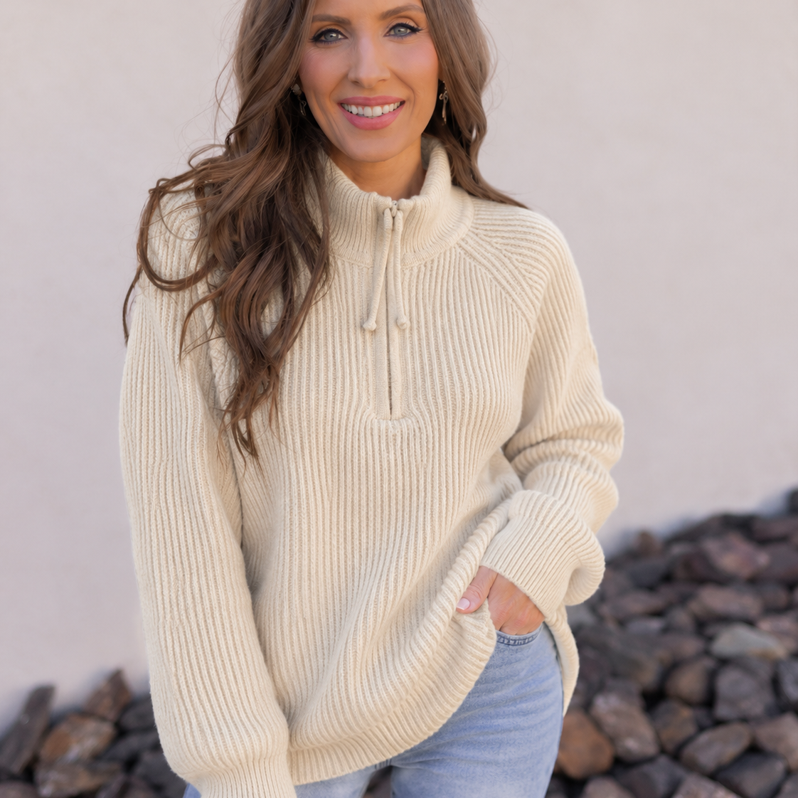 Sloane Haven Zip Neck Pullover Sweater