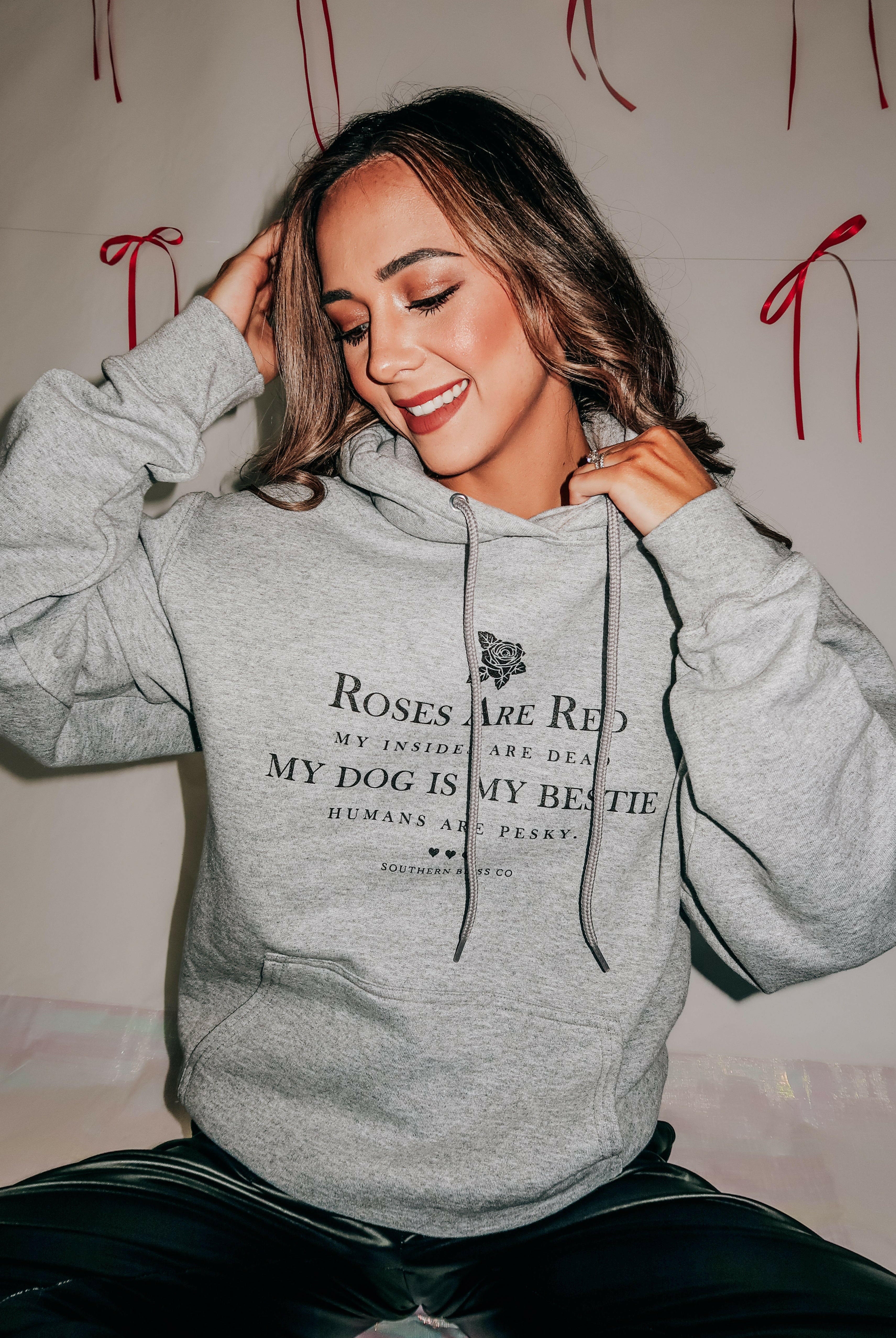 Roses Are Red Hoodie-Krush Kandy, Women's Online Fashion Boutique Located in Phoenix, Arizona (Scottsdale Area)