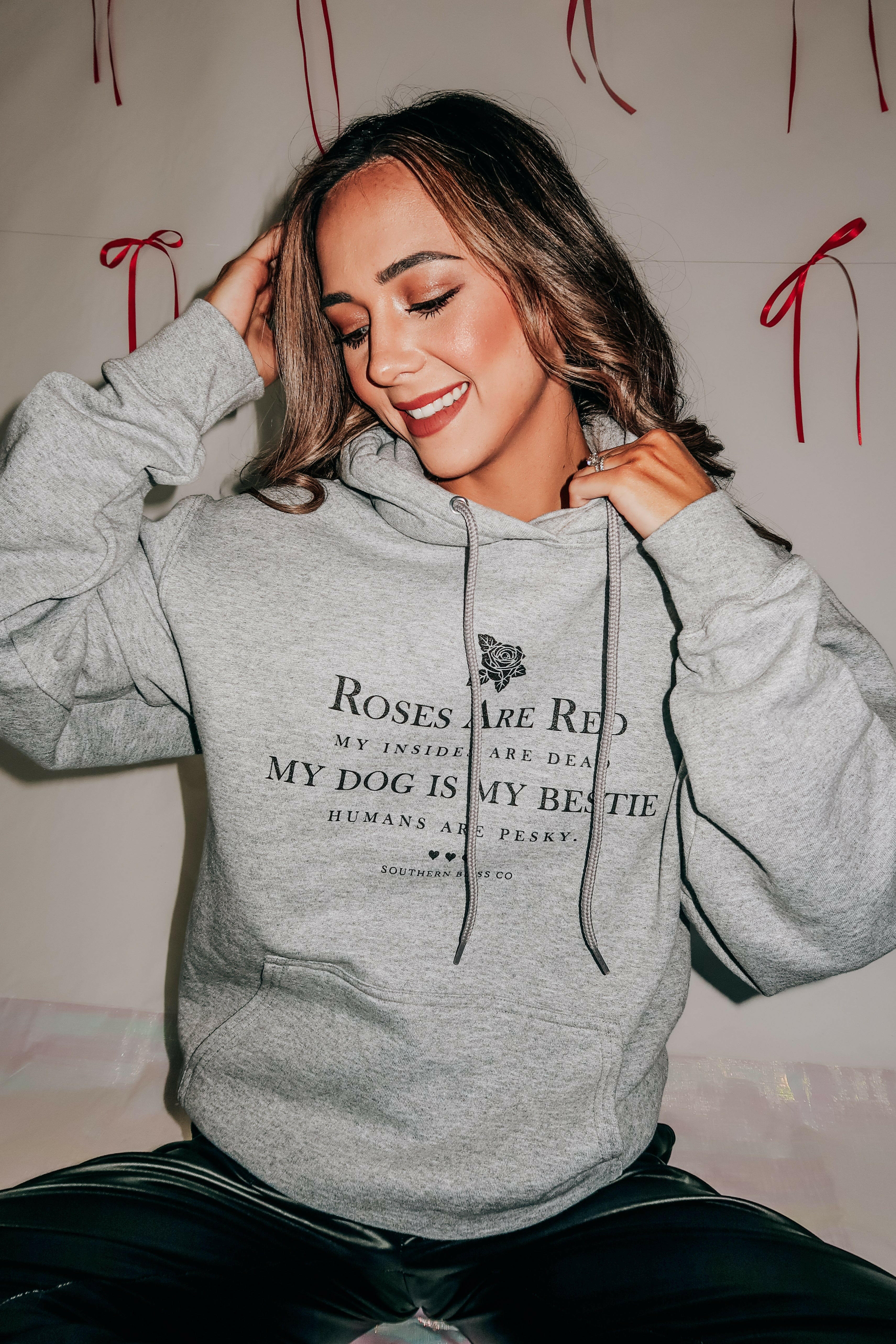 Roses Are Red Hoodie-Krush Kandy, Women's Online Fashion Boutique Located in Phoenix, Arizona (Scottsdale Area)
