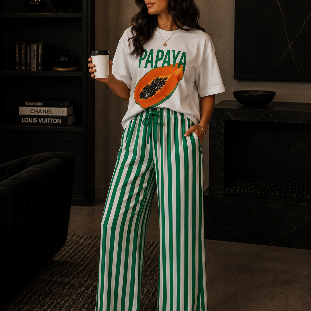 Sunset Stroll Striped Wide Leg Pants