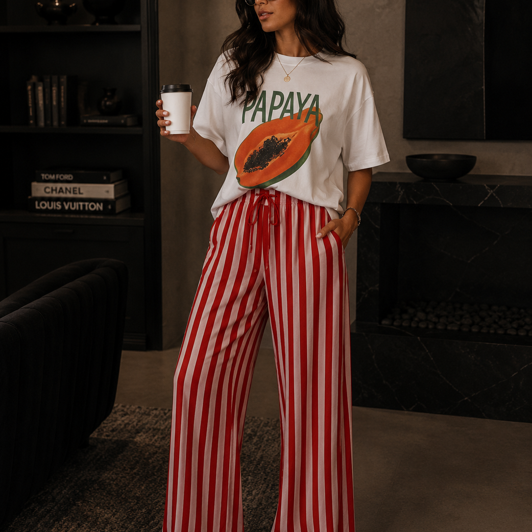 Sunset Stroll Striped Wide Leg Pants