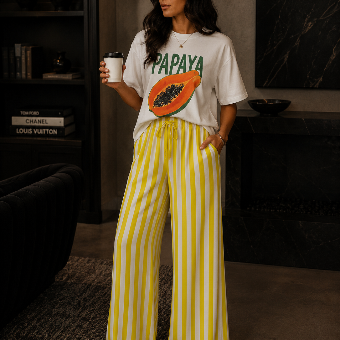 Sunset Stroll Striped Wide Leg Pants