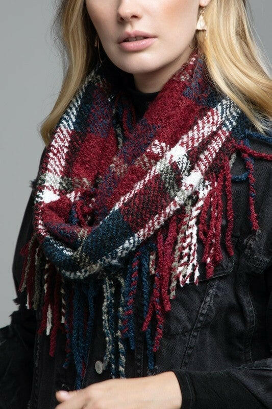 Faith and Fringe Classic Plaid Infinity Scarf-Scarves-Krush Kandy, Women's Online Fashion Boutique Located in Phoenix, Arizona (Scottsdale Area)