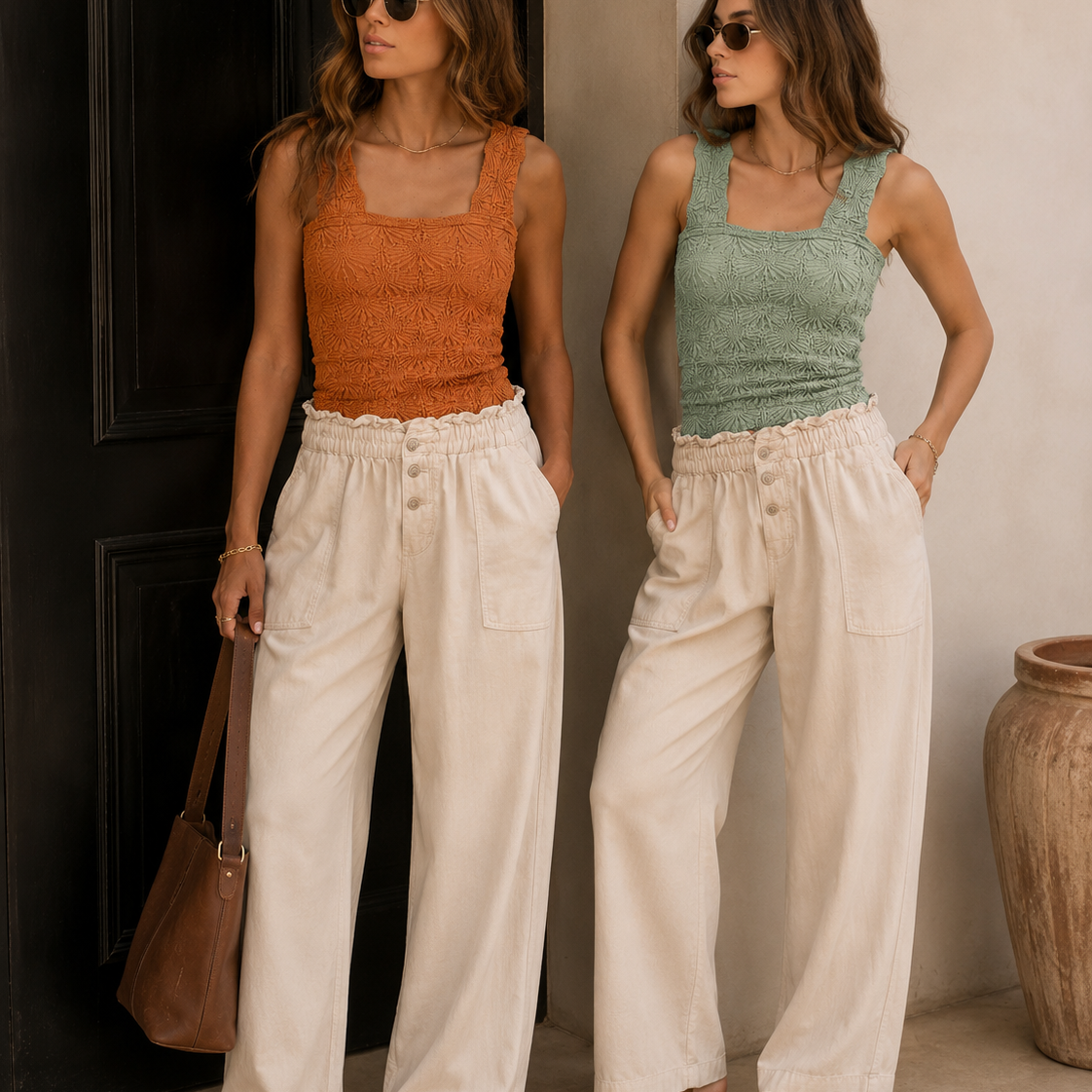 Textured Jacquard Knit Tank Top