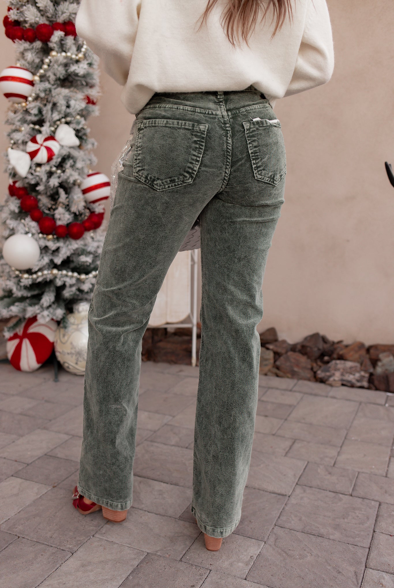 RISEN Tummy Control Mid Rise Straight Leg Corduroy Pants-Jeans-Krush Kandy, Women's Online Fashion Boutique Located in Phoenix, Arizona (Scottsdale Area)