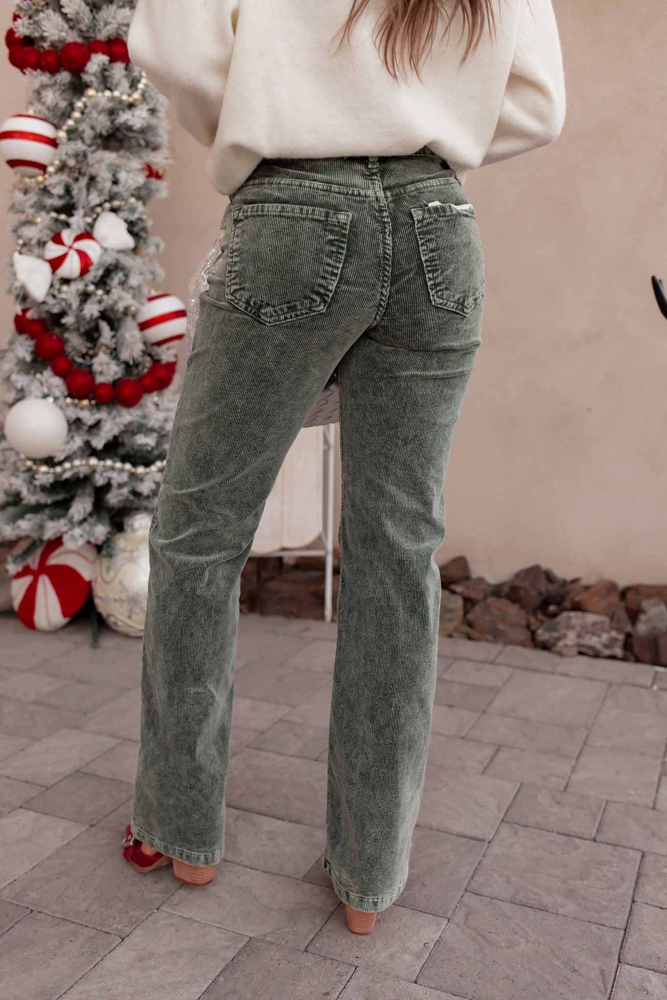 RISEN Tummy Control Mid Rise Straight Leg Corduroy Pants-Jeans-Krush Kandy, Women's Online Fashion Boutique Located in Phoenix, Arizona (Scottsdale Area)