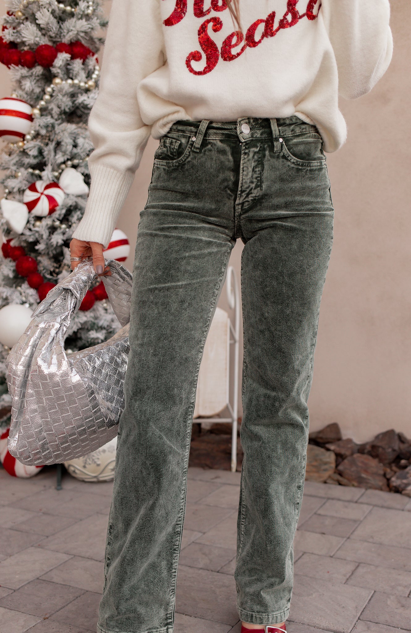 RISEN Tummy Control Mid Rise Straight Leg Corduroy Pants-Jeans-Krush Kandy, Women's Online Fashion Boutique Located in Phoenix, Arizona (Scottsdale Area)