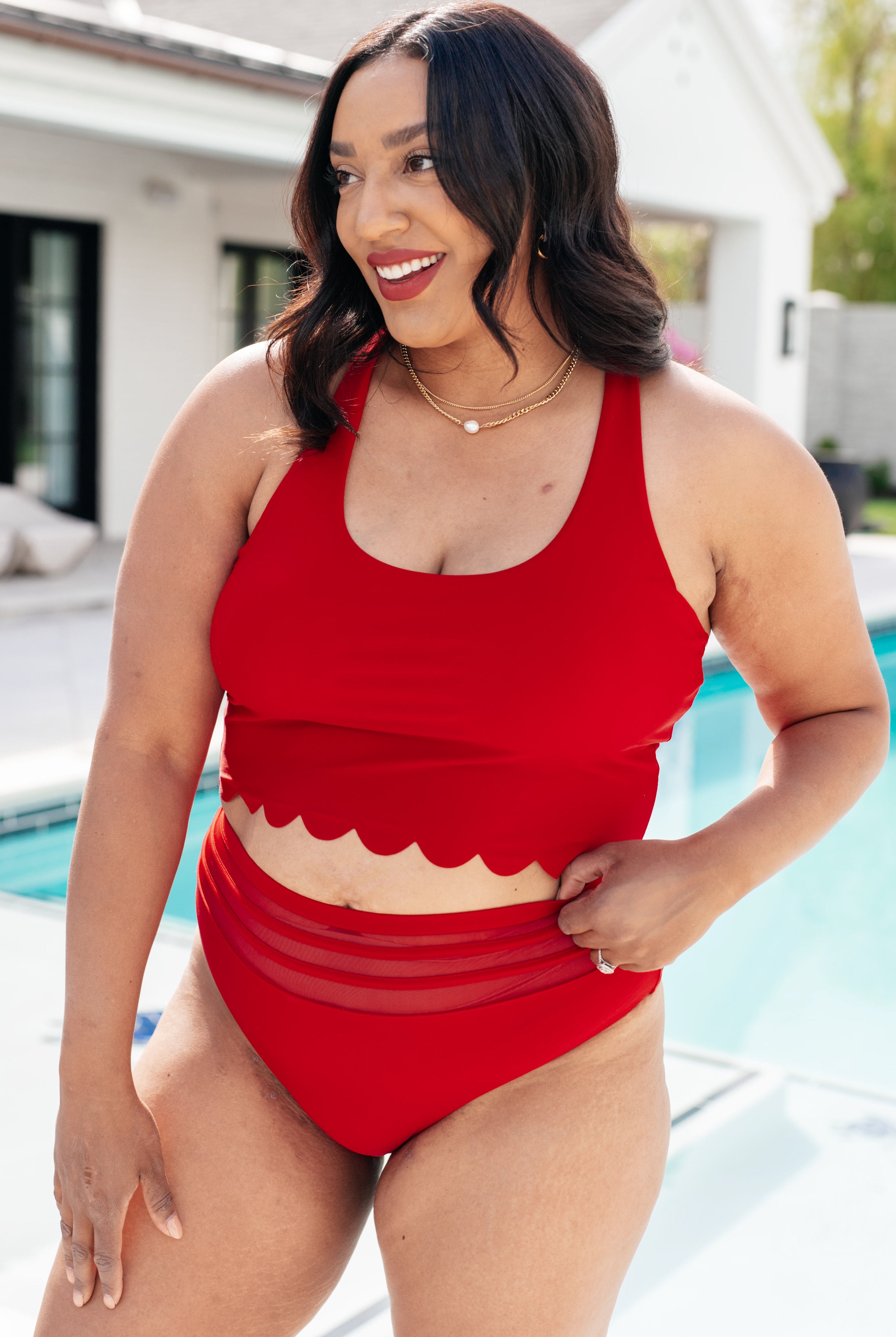 Tonga Scalloped Swim Top-Swimwear-Krush Kandy, Women's Online Fashion Boutique Located in Phoenix, Arizona (Scottsdale Area)