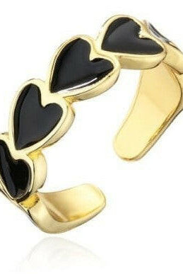 (4 COLORS!) Linked Forever Hearts Enamel Ring-Rings-Krush Kandy, Women's Online Fashion Boutique Located in Phoenix, Arizona (Scottsdale Area)