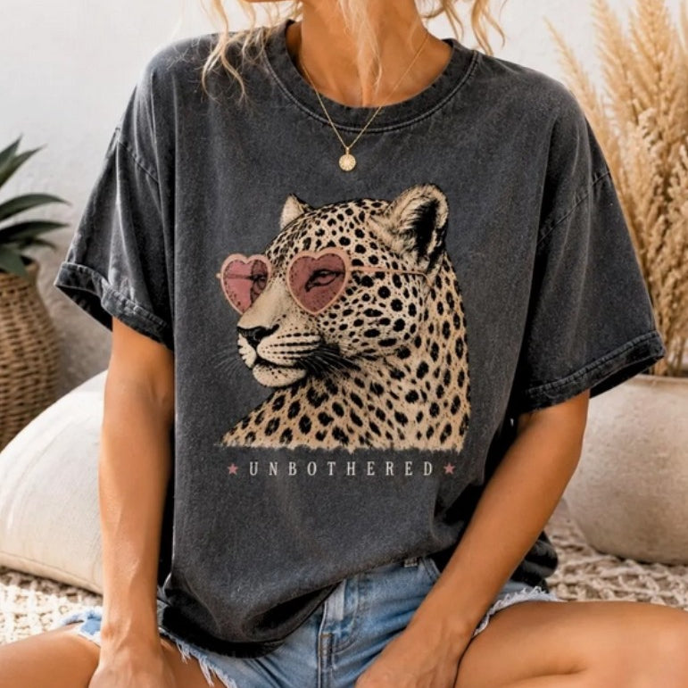 Unbothered Leopard Graphic Tee
