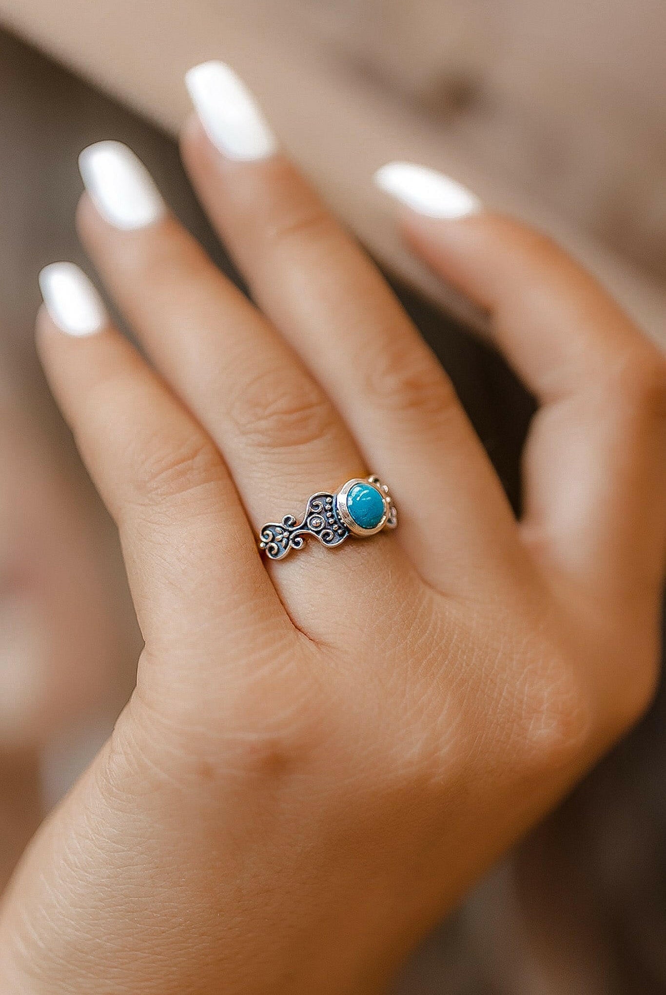 Exclusive Feelin Royal Dainty Turquoise Ring-Dainty Rings-Krush Kandy, Women's Online Fashion Boutique Located in Phoenix, Arizona (Scottsdale Area)