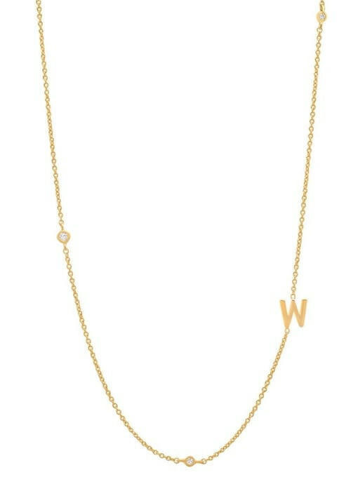 Cubic Zirconia Letter Minimalist Necklace-Necklaces-Krush Kandy, Women's Online Fashion Boutique Located in Phoenix, Arizona (Scottsdale Area)