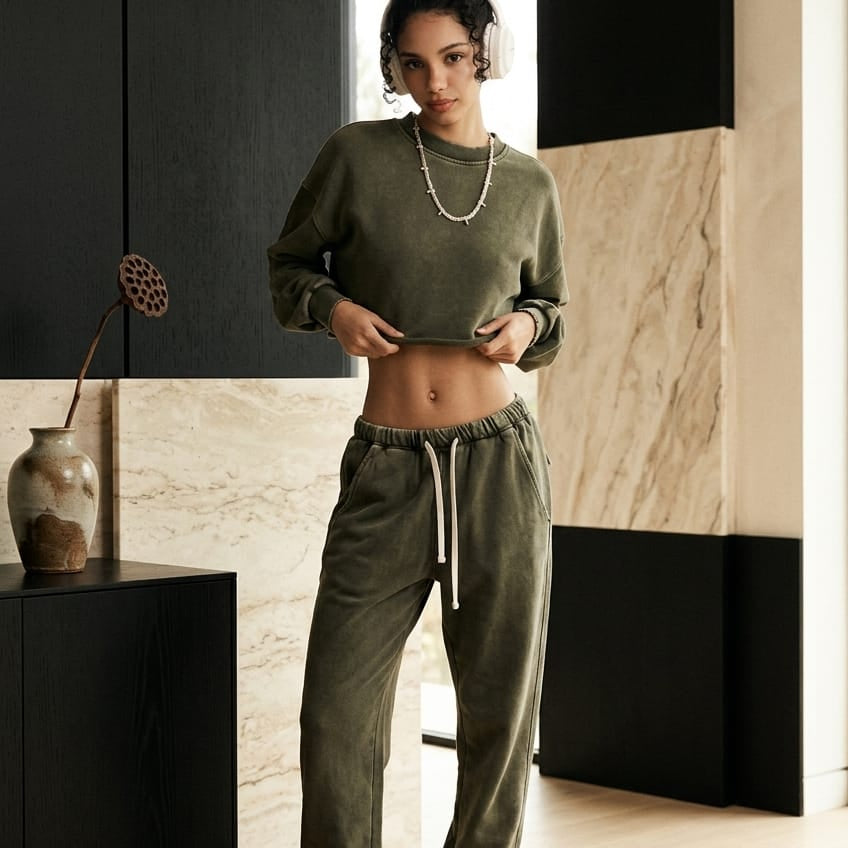 Gray Cropped Sweatshirt