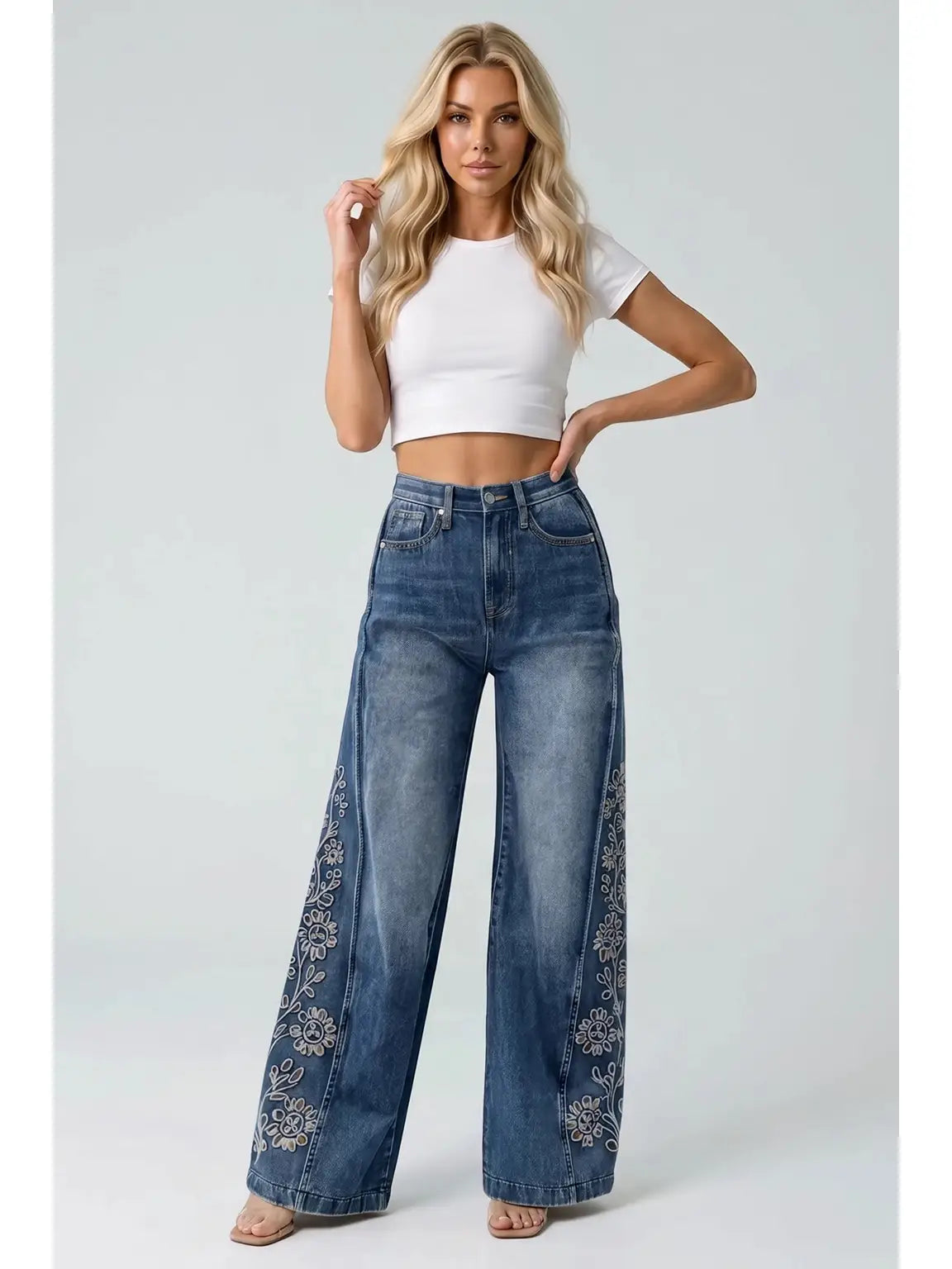 Wildflow Embroidered Wide Leg Jeans.webp