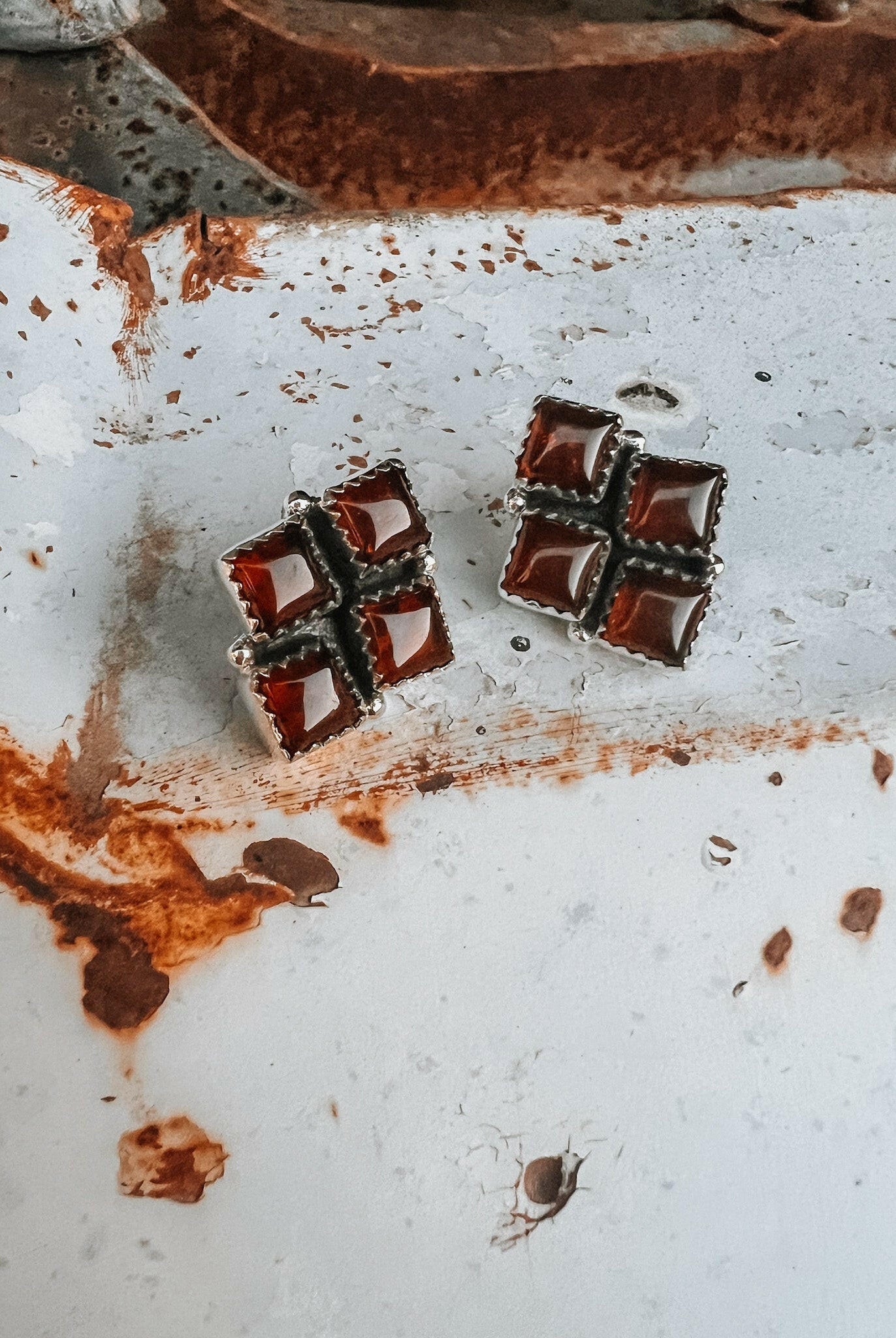 Amber Square Diamond Stud Earring-Earrings-Krush Kandy, Women's Online Fashion Boutique Located in Phoenix, Arizona (Scottsdale Area)