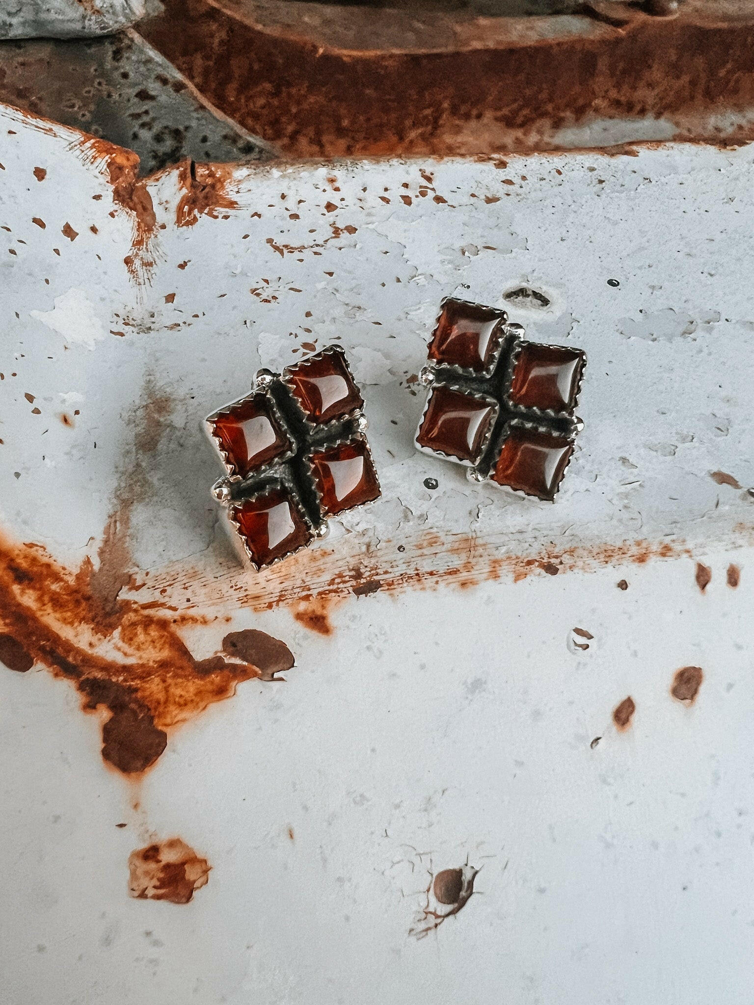 Amber Square Diamond Stud Earring-Earrings-Krush Kandy, Women's Online Fashion Boutique Located in Phoenix, Arizona (Scottsdale Area)