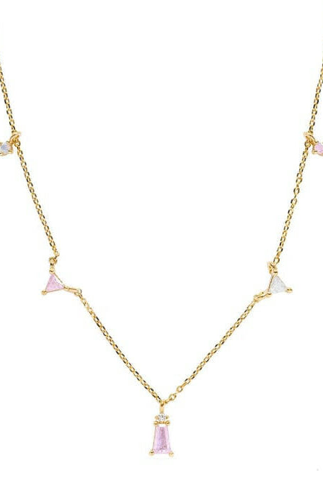 Statement Dainty Geometric Opal Necklace-Necklaces-Krush Kandy, Women's Online Fashion Boutique Located in Phoenix, Arizona (Scottsdale Area)