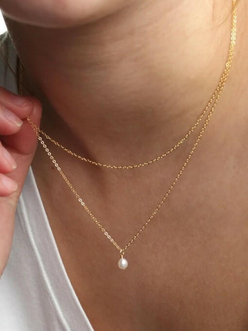 Geometric Pearl Minimalist Multi Strand Necklace-Necklaces-Krush Kandy, Women's Online Fashion Boutique Located in Phoenix, Arizona (Scottsdale Area)