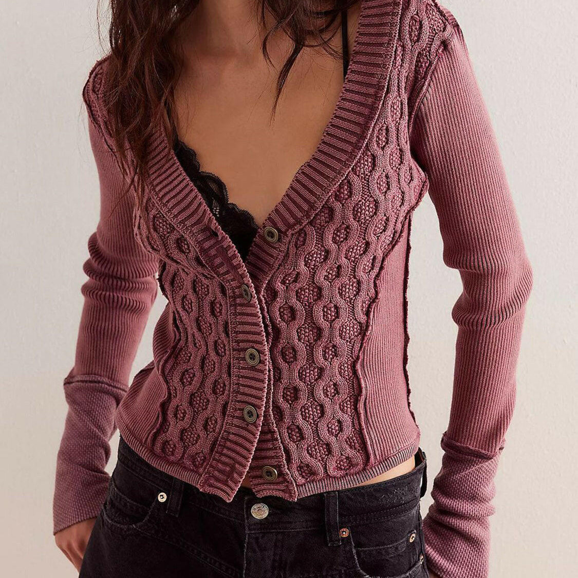 V-Neck Button Up Cropped Cardigan-Krush Kandy, Women's Online Fashion Boutique Located in Phoenix, Arizona (Scottsdale Area)