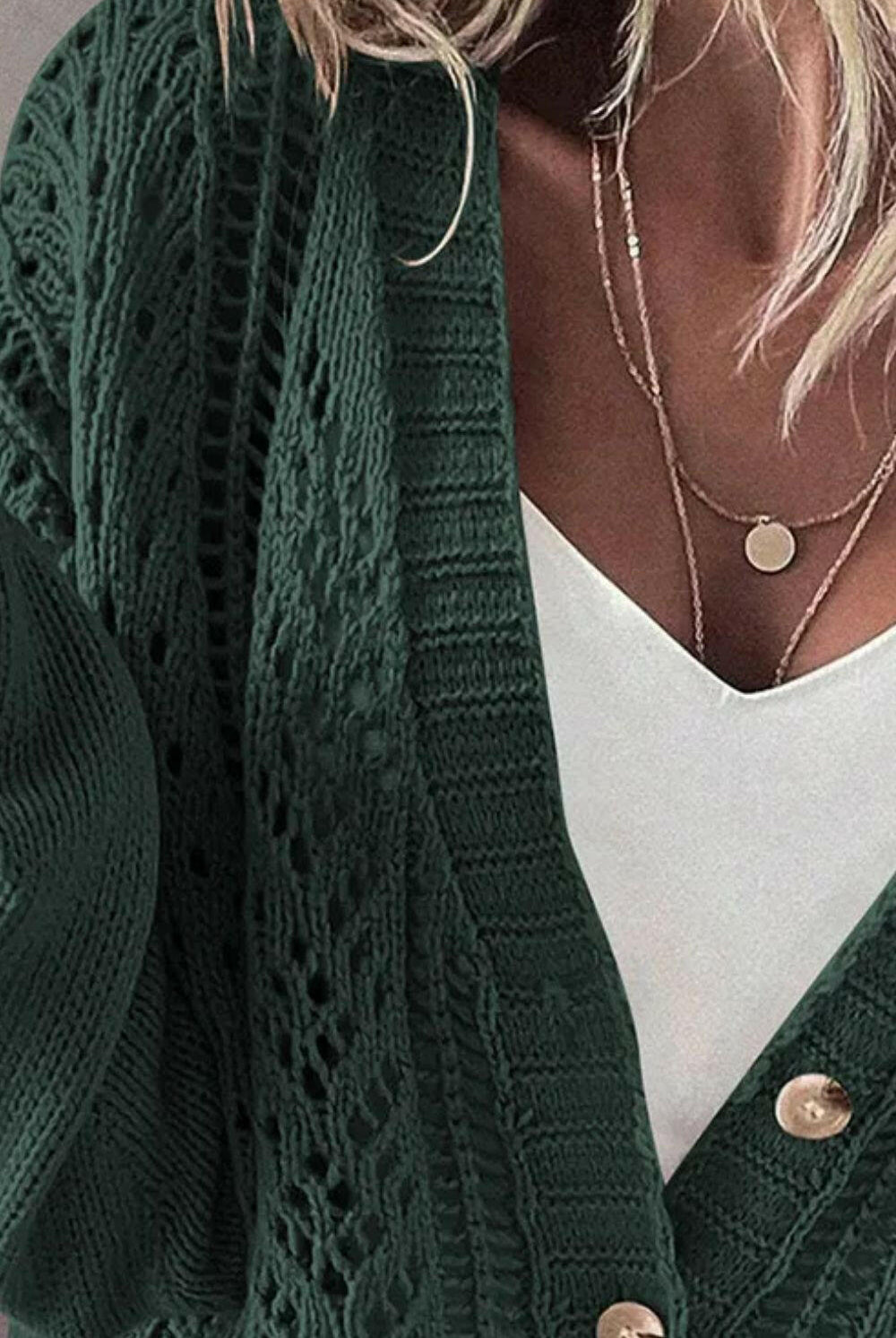 Openwork Button Up Long Sleeve Cardigan-Sweaters-Krush Kandy, Women's Online Fashion Boutique Located in Phoenix, Arizona (Scottsdale Area)