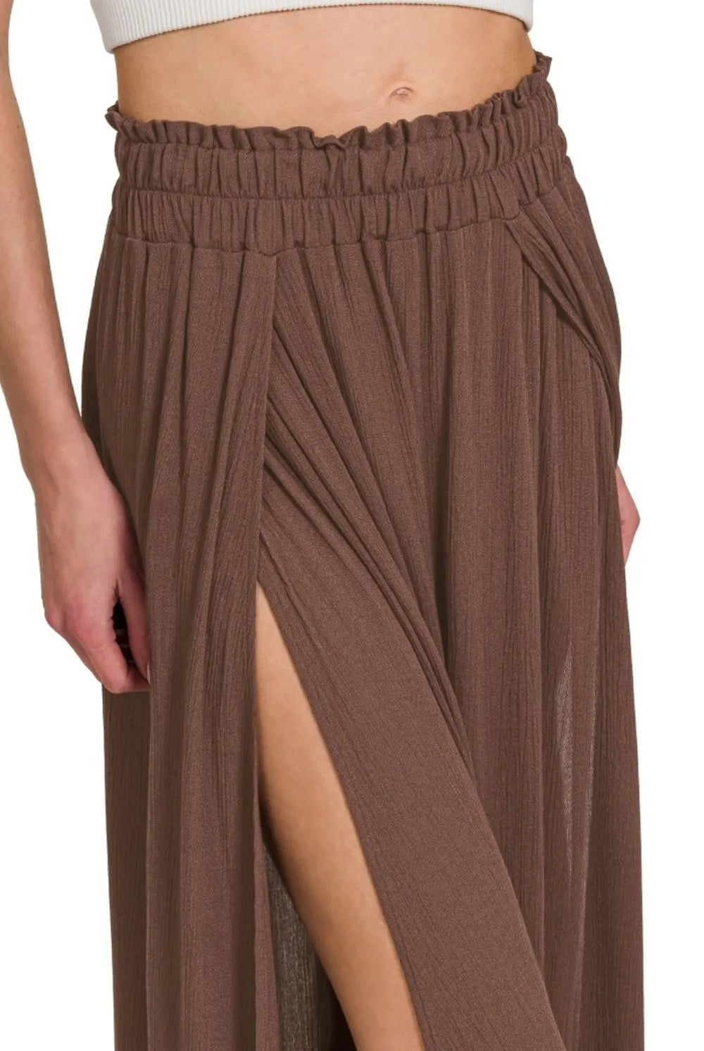 Zenana Woven Crinkle Gauze Long Skirts-Skirts-Krush Kandy, Women's Online Fashion Boutique Located in Phoenix, Arizona (Scottsdale Area)