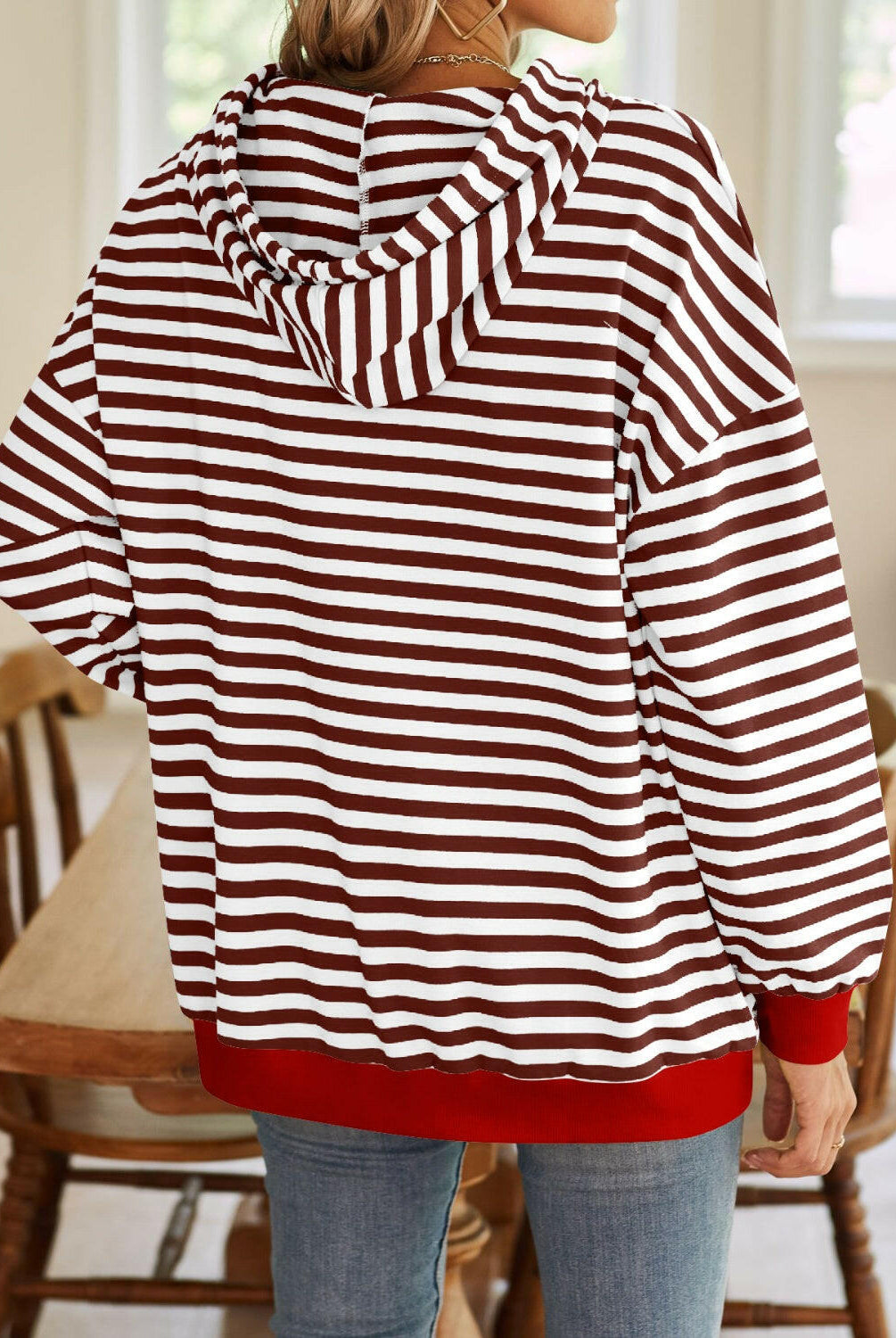 Lovelet Drawstring Striped Long Sleeve Hoodie-Krush Kandy, Women's Online Fashion Boutique Located in Phoenix, Arizona (Scottsdale Area)