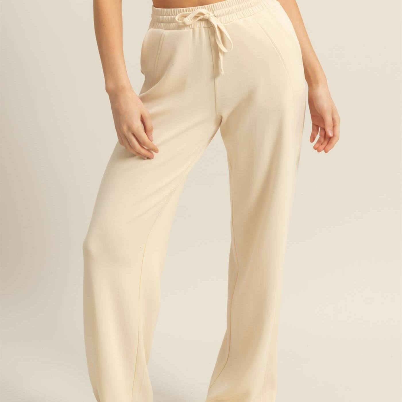High-Waist Drawstring Straight-Cut Pants-Sweatpants-Krush Kandy, Women's Online Fashion Boutique Located in Phoenix, Arizona (Scottsdale Area)