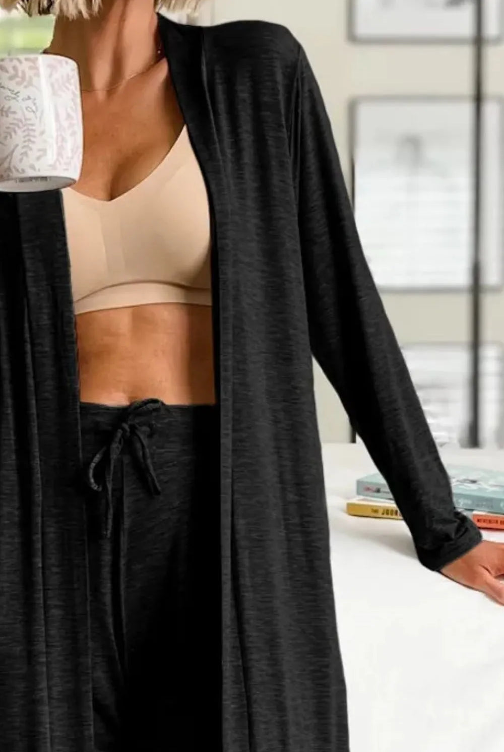 Open Front Long Sleeve Cardigan and Pants Lounge Set-Krush Kandy, Women's Online Fashion Boutique Located in Phoenix, Arizona (Scottsdale Area)