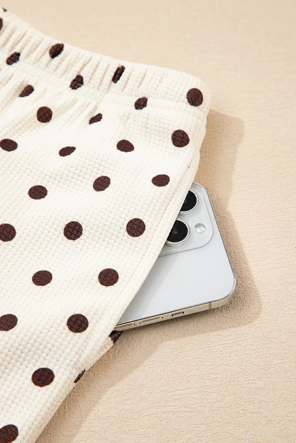 Polka Dot Notched Long Sleeve Top and Drawstring Joggers Lounge Set-Loungewear-Krush Kandy, Women's Online Fashion Boutique Located in Phoenix, Arizona (Scottsdale Area)
